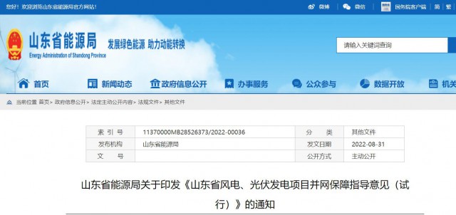 山東：將儲能配比作為風光項目并網最優先條件，分布式光伏直接保障并網！